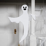 Happy Halloween Tree Ghost Decoration – 53” White Wrap-Around Ghost with Adjustable Arms (Weatherproof Outdoor Decor)