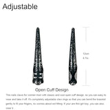 Gothic Vampire Claw Gloves Set – 10pcs Long Finger Claws with Black Stretch Gloves for Halloween & Cosplay