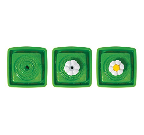 Catit Mini Flower Cat Water Fountain 1.5L with Triple Filtration, Ultra Quiet Pump & BPA-Free Compact Hydration System – Green