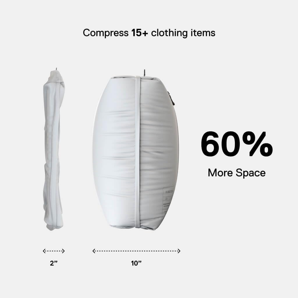 Ekster Vacuum Travel Bags with Portable Pump, Compression Packing Cubes for Luggage Space Saving Travel Organizer