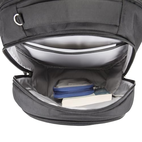Travelon Classic Large Anti-Theft Backpack – Secure RFID Travel & Commuter Backpack with Dual Laptop Sleeves (Black)