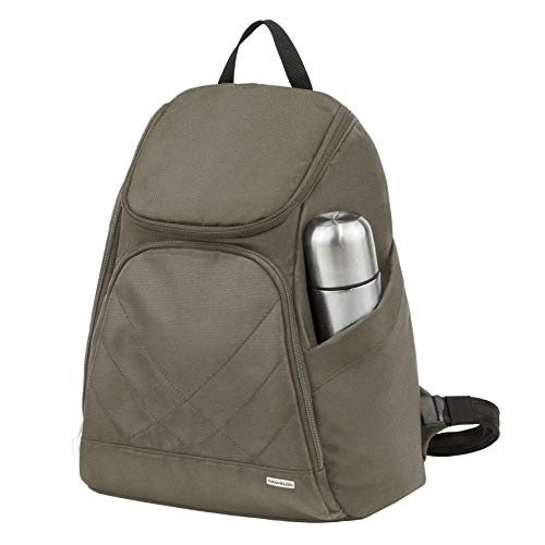 Travelon Classic Anti-Theft Backpack – RFID Secure Lightweight Travel Backpack for Tablet & 13” Laptop (Nutmeg)