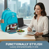 Alira Women’s Lunch Backpack with Insulated Cooler & Belt Bag – Premium Neoprene Work & Travel Laptop Backpack (17”)