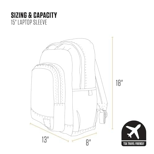 Carhartt 25L Classic Laptop Backpack – Durable Water-Resistant Backpack with 15″ Laptop Sleeve (Black)