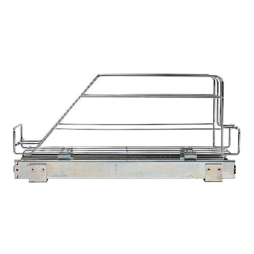Household Essentials Glidez 3-Slot Pull-Out Cookware Organizer – Chrome Slide-Out Rack for Pots & Bakeware