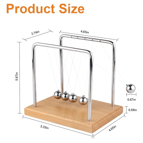 Smilesorg Newton’s Cradle Balance Balls Kinetic Desk Toy Physics Motion Display for Office Décor & Educational Fun