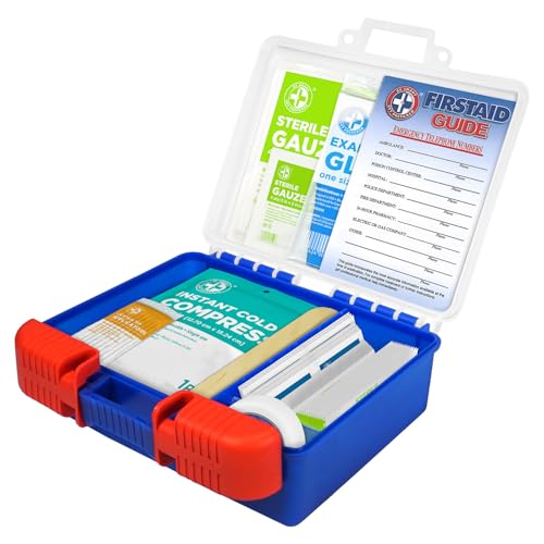 Be Smart Get Prepared First Aid Kit – 110 Pieces, FDA Approved Compact Emergency Kit (Dark Blue)