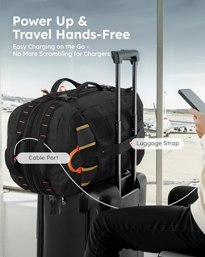 Tolaccea Expandable Carry-On Travel Backpack 40L–50L with TSA-Approved Design and Laptop Compartment