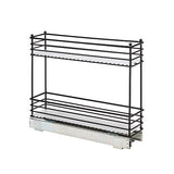 Household Essentials Glidez 2-Tier Pull-Out Cabinet Organizer – Slim Slide-Out Steel Storage with Protective Liners