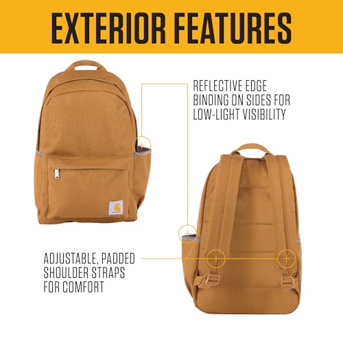 Carhartt 21L Classic Laptop Backpack – Water-Resistant Everyday Pack with 15″ Laptop Sleeve (Black)