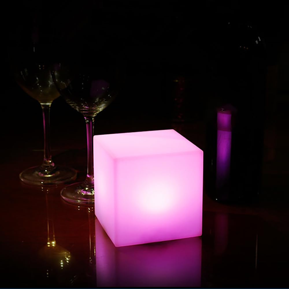 4” Rechargeable RGB LED Cube Night Light – Child-Friendly Waterproof Color Changing Mood Lamp