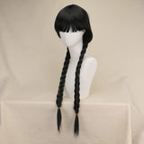 Wednesday Addams Braided Wig for Women & Girls – Realistic Black Synthetic Hair for Halloween & Cosplay