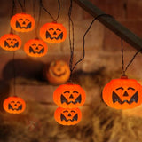 8.5FT Halloween Pumpkin Bat String Lights – 10 Orange Lanterns with Warm Glow & End-to-End Connection