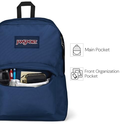 JanSport SuperBreak Plus Backpack – 15” Laptop Sleeve Durable School, Work & Travel Daypack (Black)