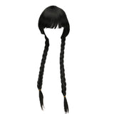 Wednesday Addams Braided Wig for Women & Girls – Realistic Black Synthetic Hair for Halloween & Cosplay