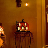 Lulu Home Light-Up Wooden Pumpkin House 🎃 Halloween Tabletop Décor with Ghosts, Cat & Witch Pot