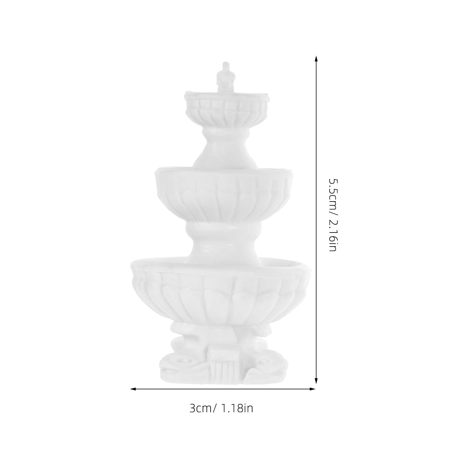 Miniature Micro Landscape Fountain Ornament – Plastic Dollhouse & Bonsai Decoration (White)