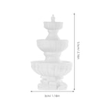 Miniature Micro Landscape Fountain Ornament – Plastic Dollhouse & Bonsai Decoration (White)