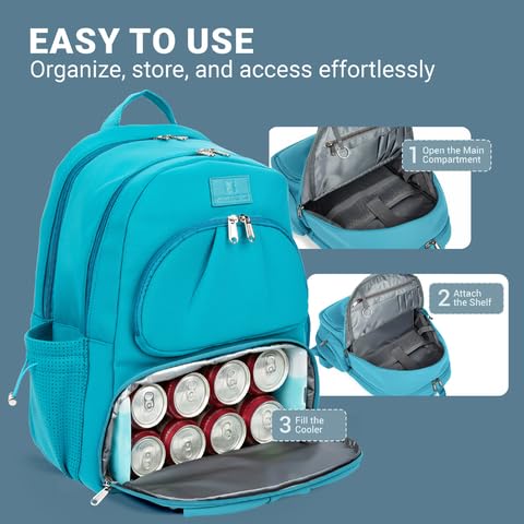 Alira Women’s Lunch Backpack with Insulated Cooler & Belt Bag – Premium Neoprene Work & Travel Laptop Backpack (17”)