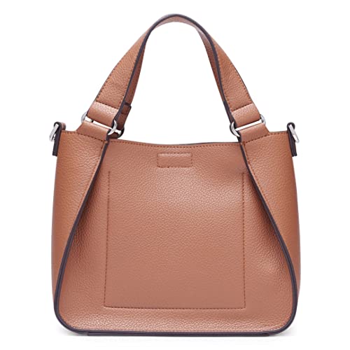 Calvin Klein Estelle Vegan Leather Crossbody Bag – Chic Everyday Purse with Adjustable Strap (Caramel)