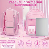 My Melody Premium Backpack Set – Large Capacity Bookbag + Badges + Stationery + Pencil Case + Stickers (Pink Cartoon)