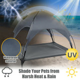 35.5" × 32" Elevated Dog Bed with UV-Resistant Canopy – Outdoor Pet Lounger for Small & Medium Dogs