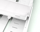 EVERIE Extendable Food Container Lid Organizer – Adjustable Cabinet & Drawer Storage with Removable Dividers (White)