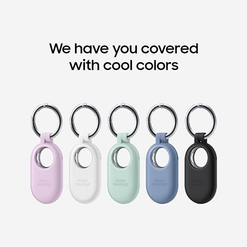 Samsung Galaxy SmartTag2 Bluetooth Tracker, SmartThings Find Compatible Item Locator with 500-Day Battery & Waterproof Design – White