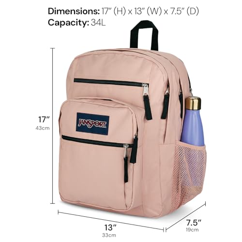 JanSport Big Student Laptop Backpack with 15″ Laptop Sleeve – Classic 2-Compartment School & Everyday Backpack (Black)