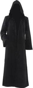 Men’s Black Witch Cloak – Adult Hooded Halloween Robe for Cosplay & Parties