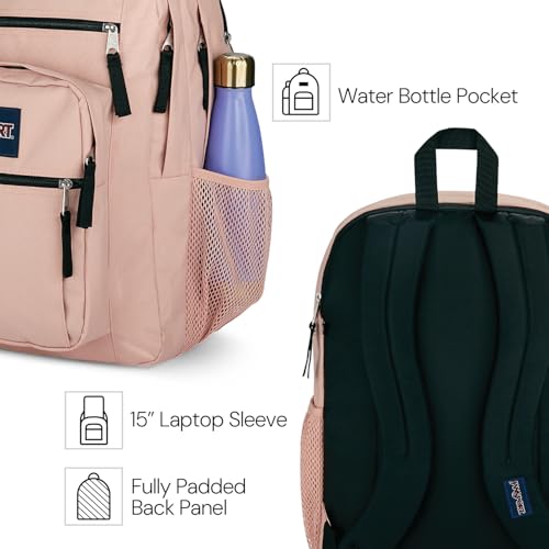 JanSport Big Student Laptop Backpack with 15″ Laptop Sleeve – Classic 2-Compartment School & Everyday Backpack (Black)