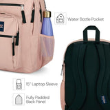 JanSport Big Student Laptop Backpack with 15″ Laptop Sleeve – Classic 2-Compartment School & Everyday Backpack (Black)