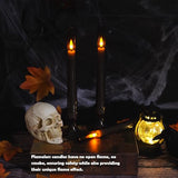 Grey Flameless Taper Candles with Remote – 6-Pack Flickering LED Candles for Weddings, Parties & Home Decor (9.45”)