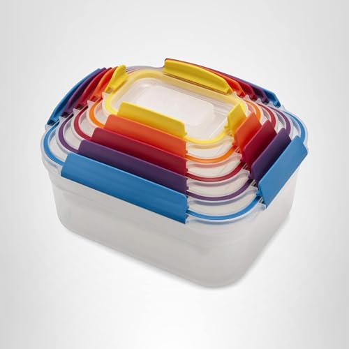 Nesting Food Storage Containers with Lockable Lids – 10-Piece Airtight BPA-Free Set (Multi-Color)