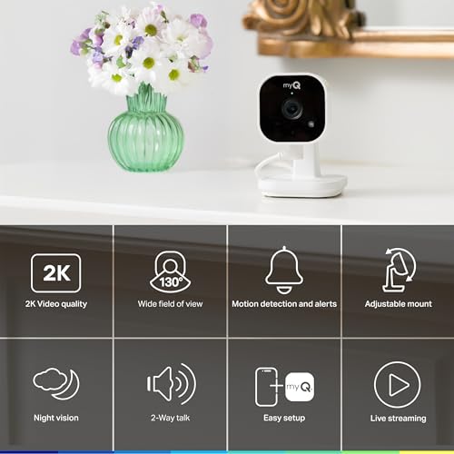 2K Smart Indoor Security Camera with Night Vision, Motion Detection & 2-Way Audio – 130° Wide Angle Home Monitoring Camera