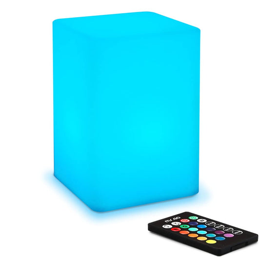 Rechargeable RGB LED Cube Lamp 6” – Waterproof Color Changing Indoor & Outdoor Mood Light