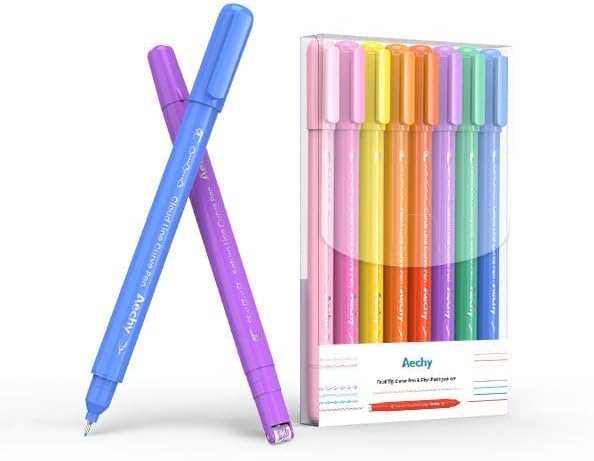 8-Color Dual-Tip Curve Highlighter Pen Set