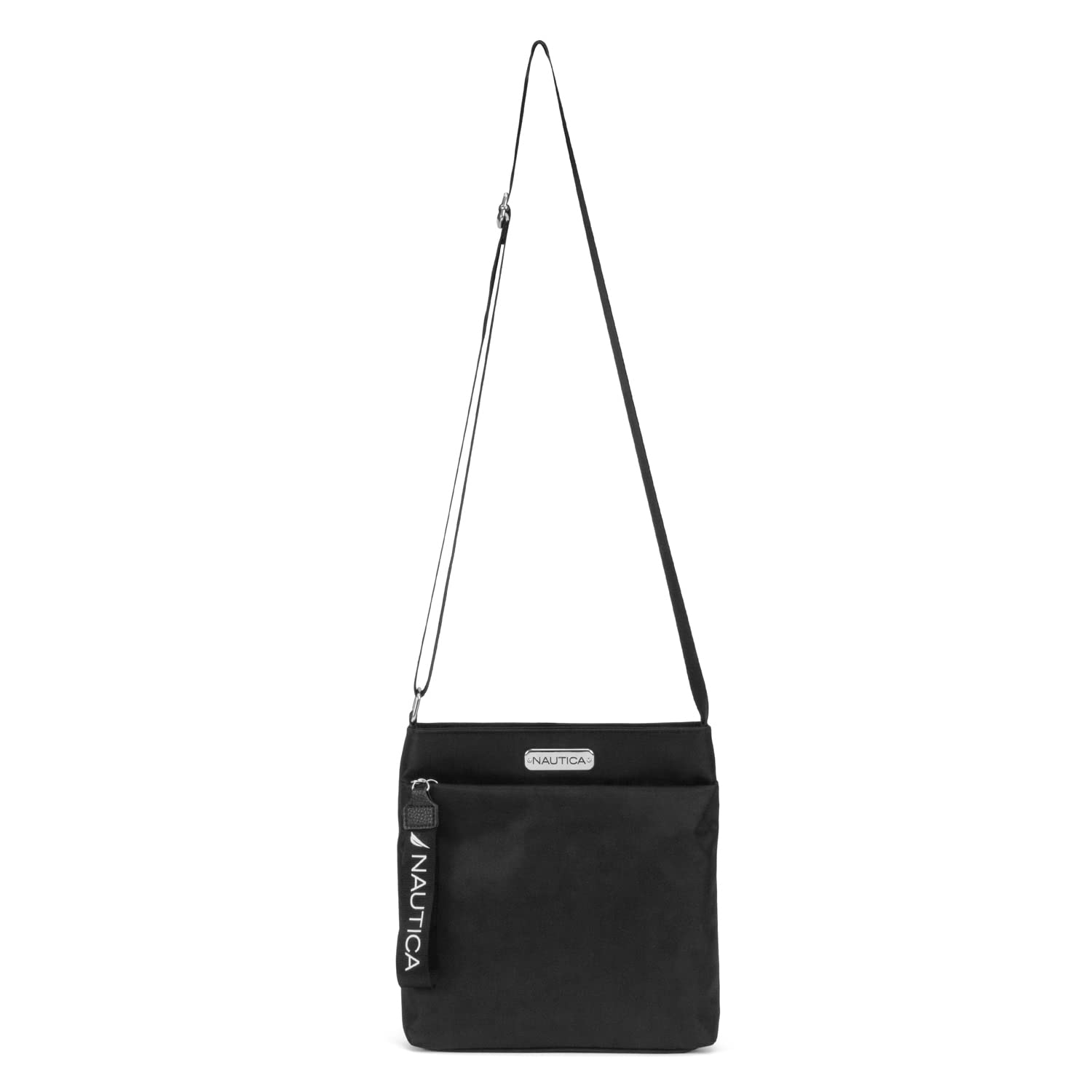 Nautica Diver Nylon Small Crossbody Bag for Women – Lightweight Travel Purse with Adjustable Strap (Black)