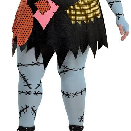 Party City Sally Costume for Women, The Nightmare Before Christmas - Costume Includes Patchwork Dress, Red Wig, Arm Warmers & Tights - Costumes for Halloween, Birthday Parties & Themed Event