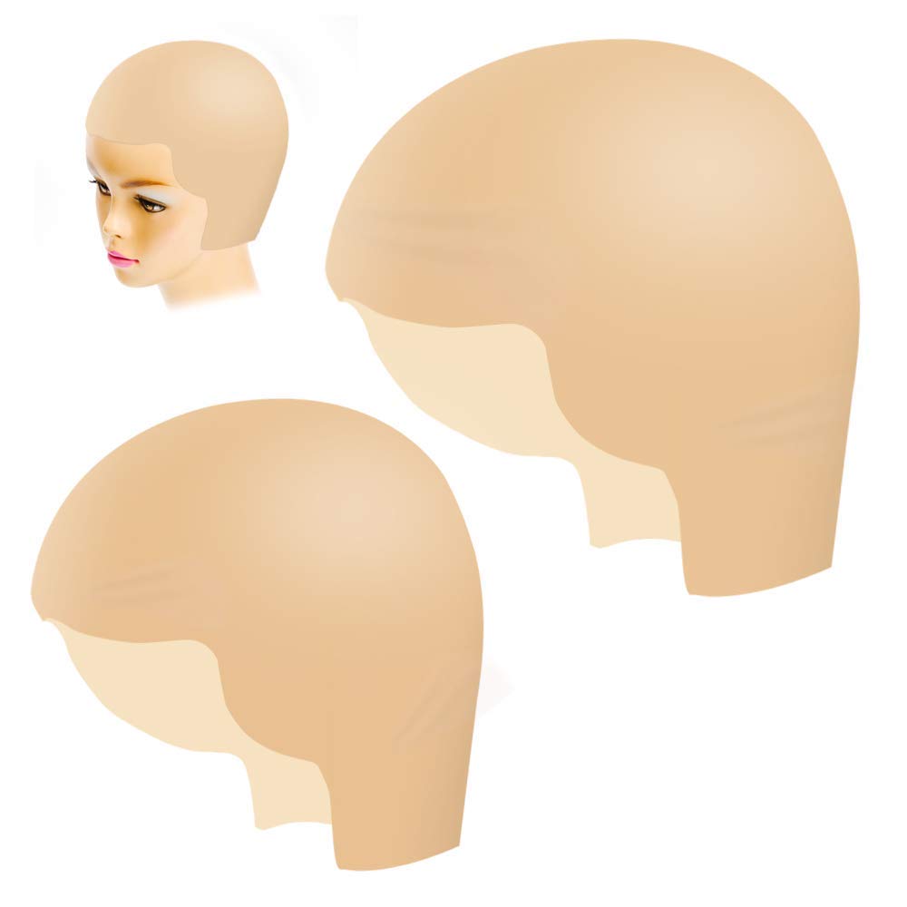 PACETAP 2 Pieces Bald Caps Makeup Latex Bald Caps Bald Head Wig Cap Halloween Makeup Blad Cap Cosplay Accessory for Kids Adults Teens (Small+Large size)