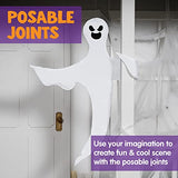 Happy Halloween Tree Ghost Decoration – 53” White Wrap-Around Ghost with Adjustable Arms (Weatherproof Outdoor Decor)