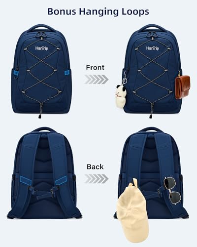 Hantrip Large School & College Backpack with Laptop Compartment, Chest Strap, Water-Resistant Design