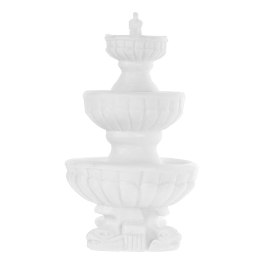 Miniature Micro Landscape Fountain Ornament – Plastic Dollhouse & Bonsai Decoration (White)
