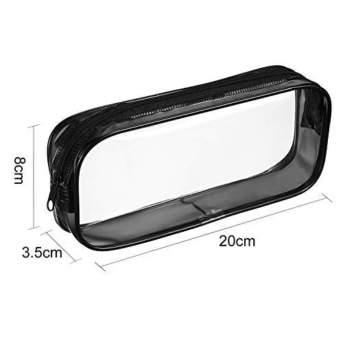 4-Pack Clear Black PVC Zipper Organizer Pouches