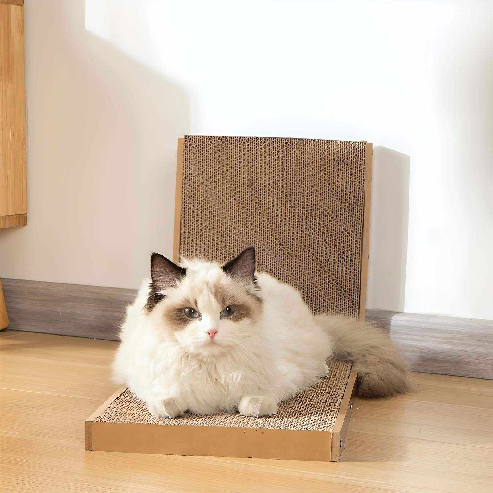 L-Shaped Cat Scratching & Lounging Board – Pet-Friendly Corner Scratcher for Indoor Cats