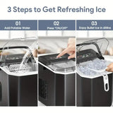 35 Pound Golden Nugget Ice Machine And 26 Pound Bullet Ice Machine, Soft Chew Ice Crusher, Portable Pebble Ice Machine Desktop, Automatic Cleaning Portable Ice Machine with Basket And Spoon, One Click Operation for Home/kitch - PulinGO
