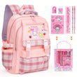 Sanrio Hello Kitty Large Capacity Backpack Set – Pink Cartoon Backpack with Stationery Bundle & Adjustable Straps