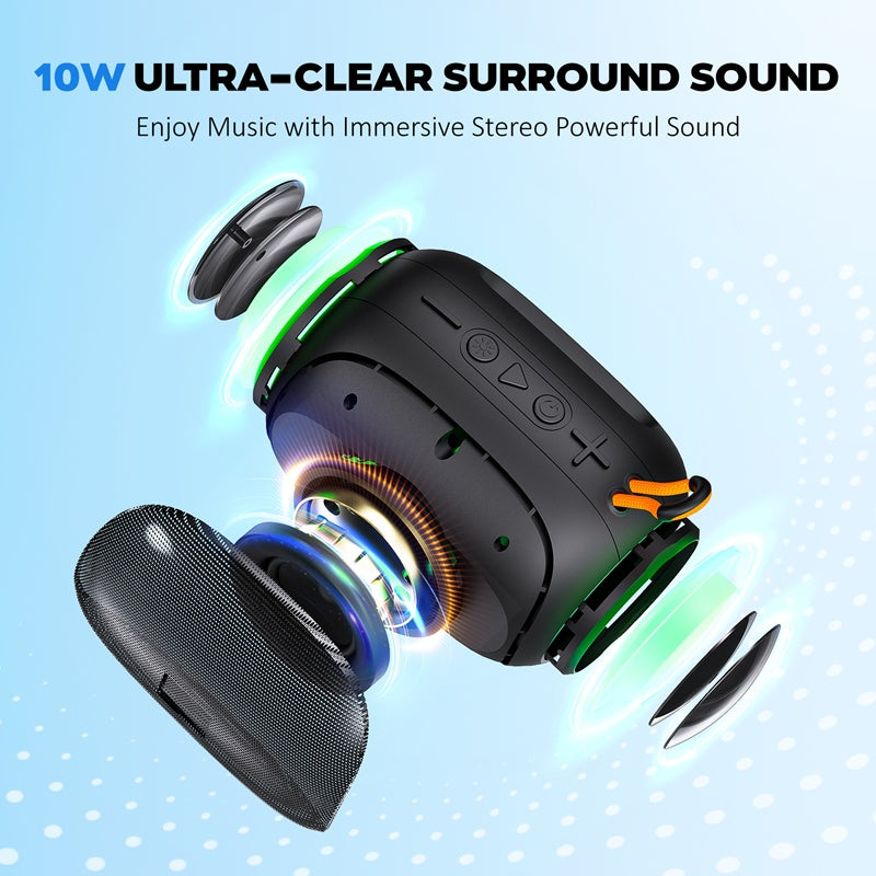 Portable Waterproof Bluetooth Speaker with LED Light