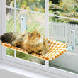 Mewoofun Medium Cat Window Hammock – Steel Frame with Powerful Suction Cups, Brown