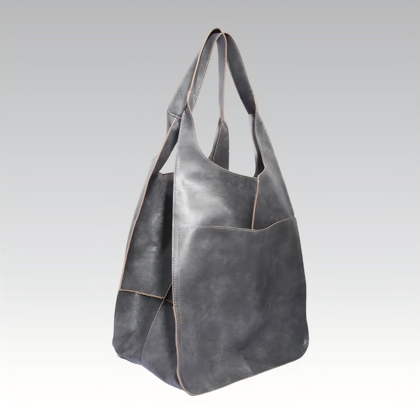 Retro PU Soft Tote Bag – Large Capacity Women’s Shoulder & Handbag (Brown/Black)